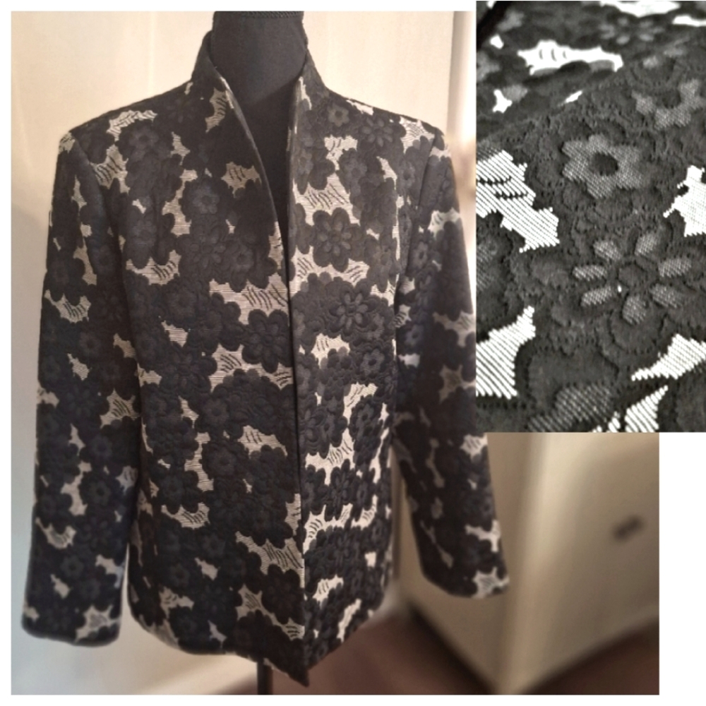 Vintage retro dark floral embroidered Austin Reed sz 12